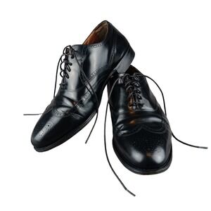 Hanover Masterflex Black Leather‎ Wingtip Oxford Dress Shoes Mens Size 13 D B